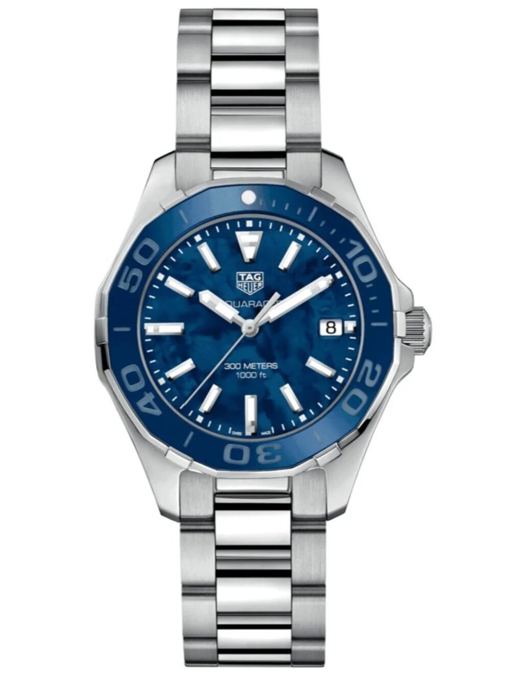 Tag Heuer Aquaracer WAY131S Steel Ceramic Mother of Pearl Blue Dial Womens Watch
